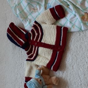 Babies Button Down Handmade Sweater with Hood